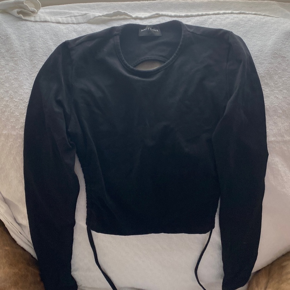 White Fox On My Way Long Sleeve Crop Black